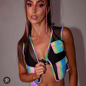 iHeartRaves Iridescent Crop Top
